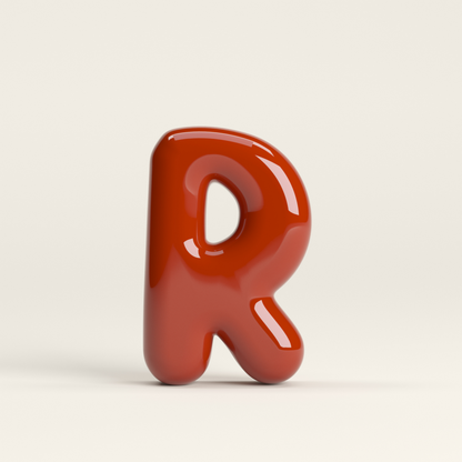 Letter R – handcrafted ceramic decor