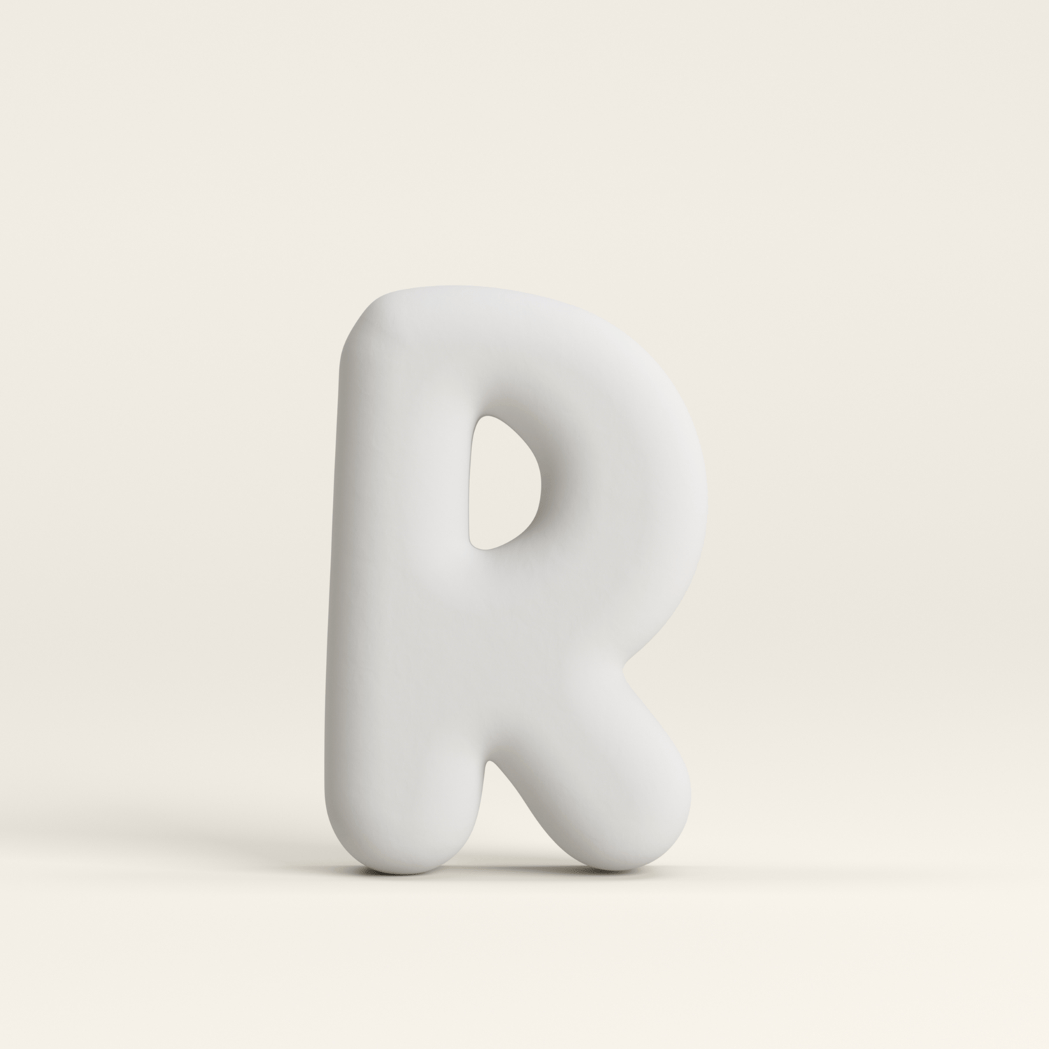 Letter R –  Unglazed ceramic decor