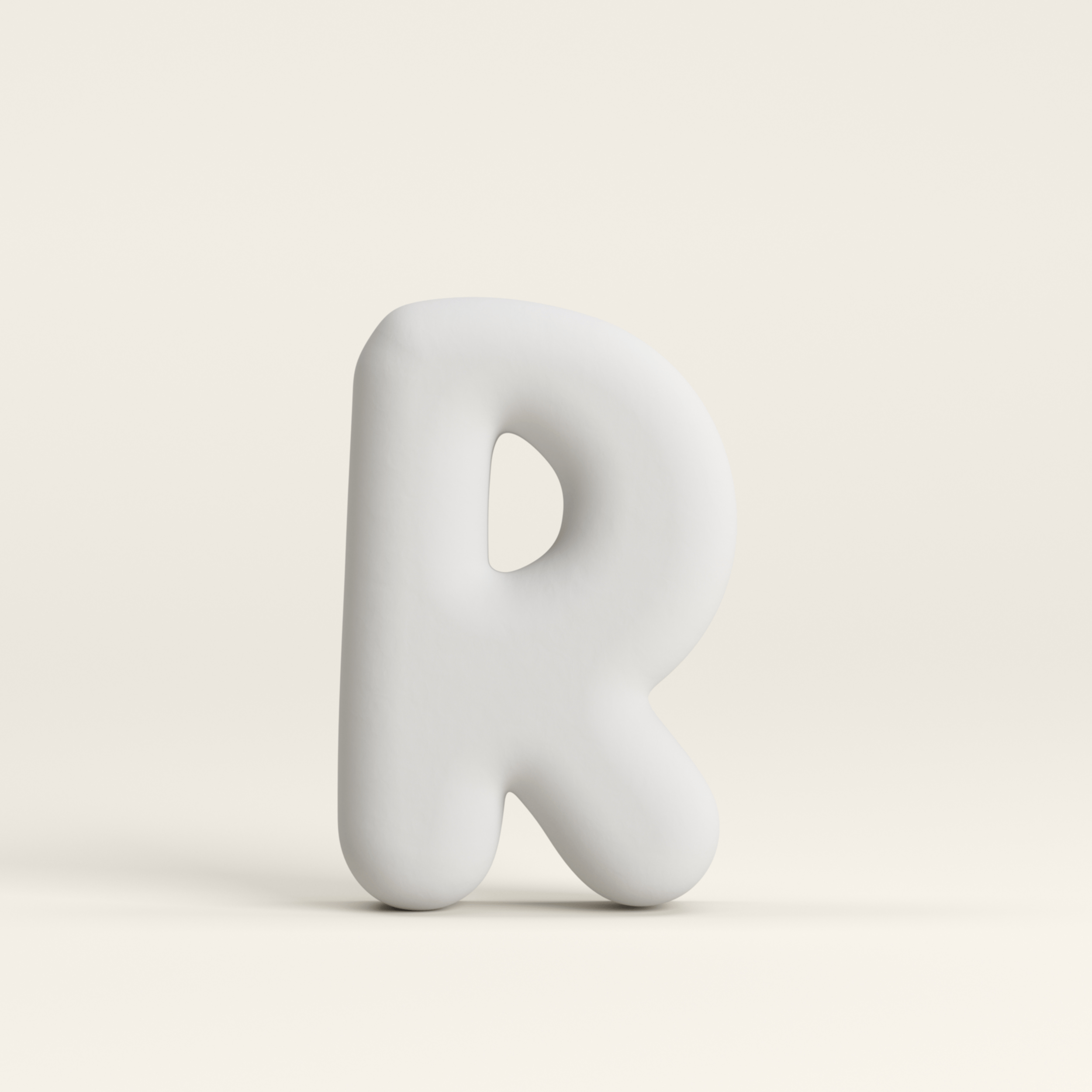 Letter R –  Unglazed ceramic decor