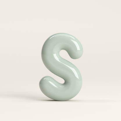 Letter S – handcrafted ceramic decor