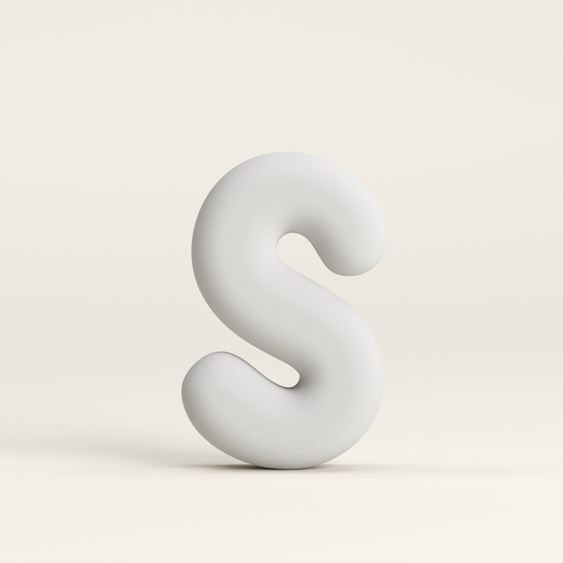Letter S –  Unglazed ceramic decor
