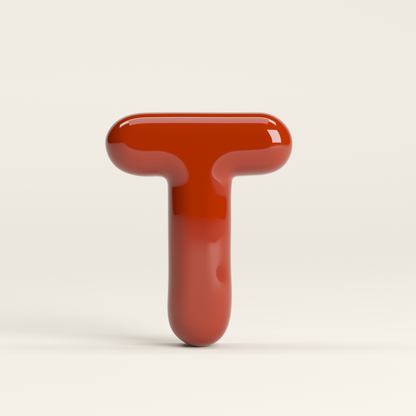 Letter T – handcrafted ceramic decor