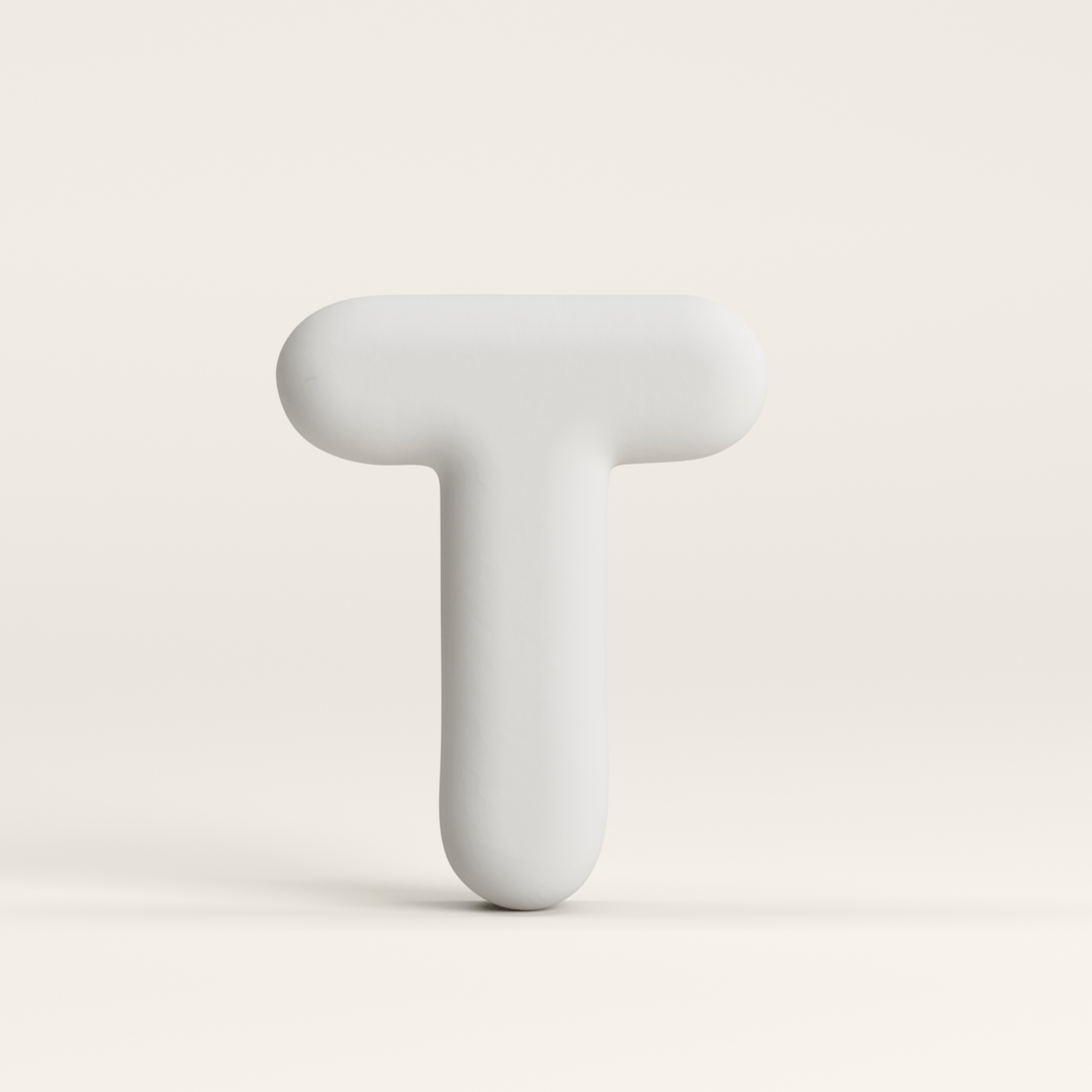Letter T –  Unglazed ceramic decor