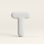 Letter T –  Unglazed ceramic decor