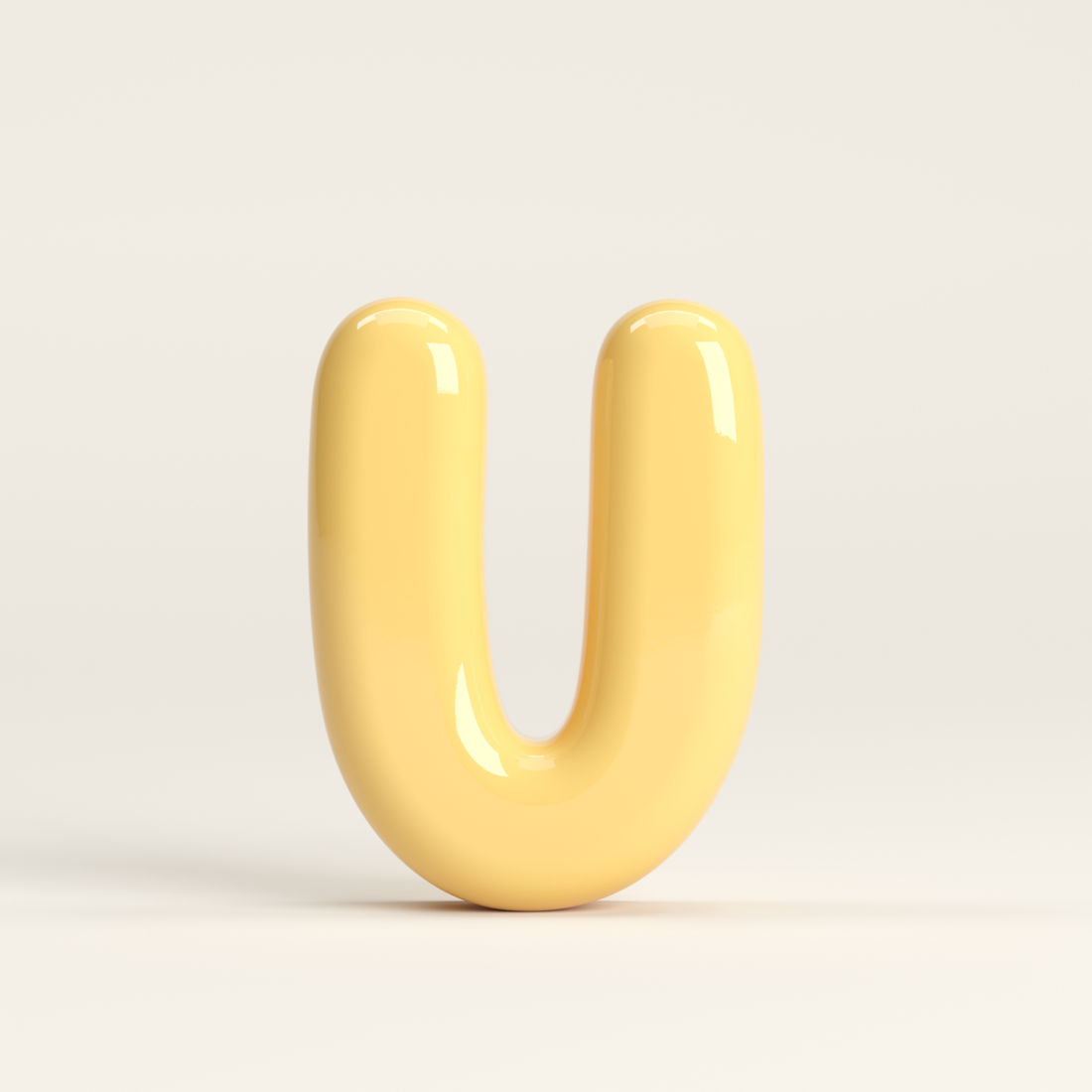 Letter U – handcrafted ceramic decor