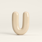 Letter U – handcrafted ceramic decor