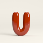 Letter U – handcrafted ceramic decor