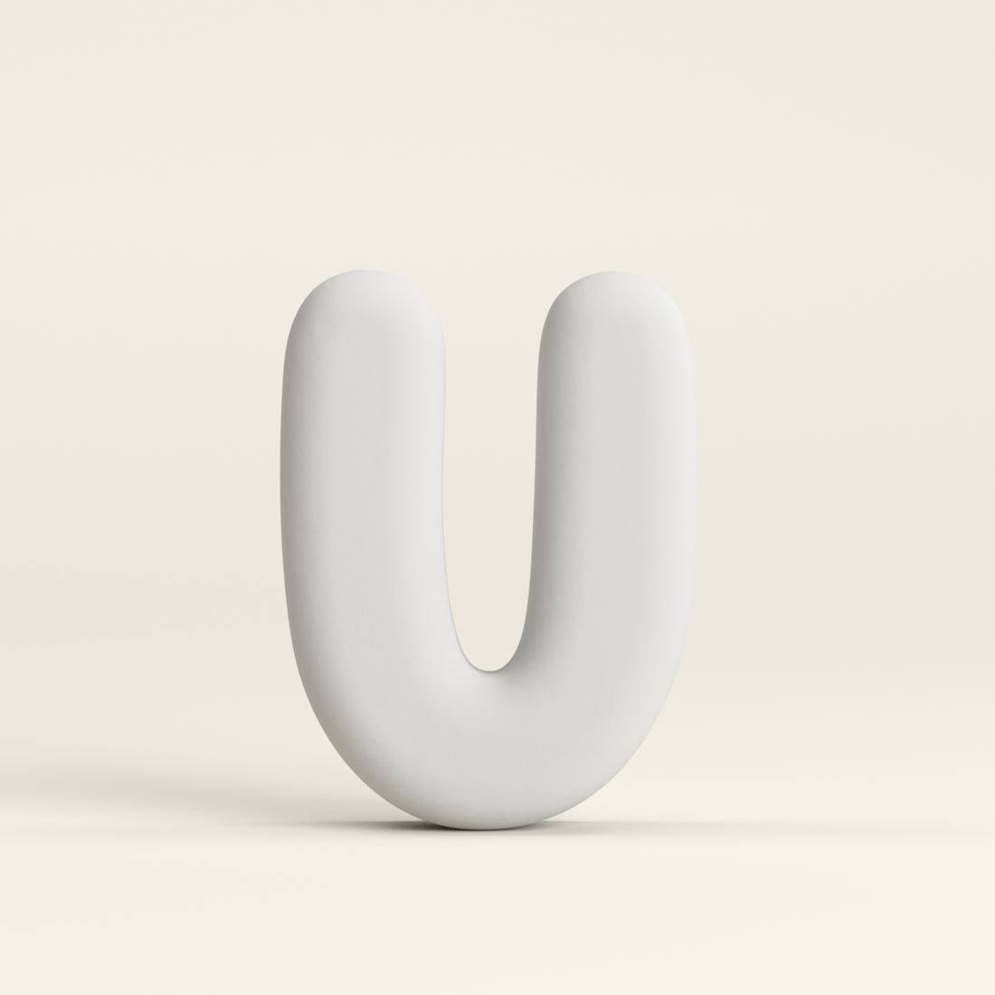 Letter U –  Unglazed ceramic decor