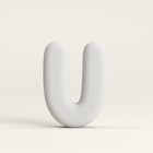Letter U –  Unglazed ceramic decor