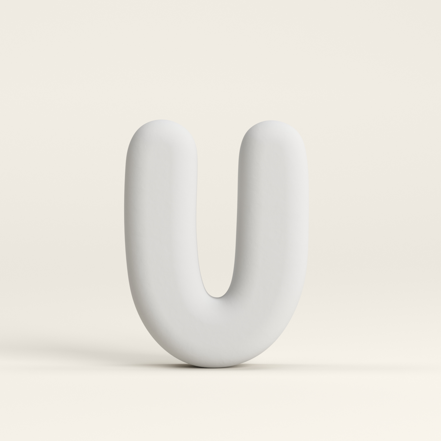 Letter U –  Unglazed ceramic decor