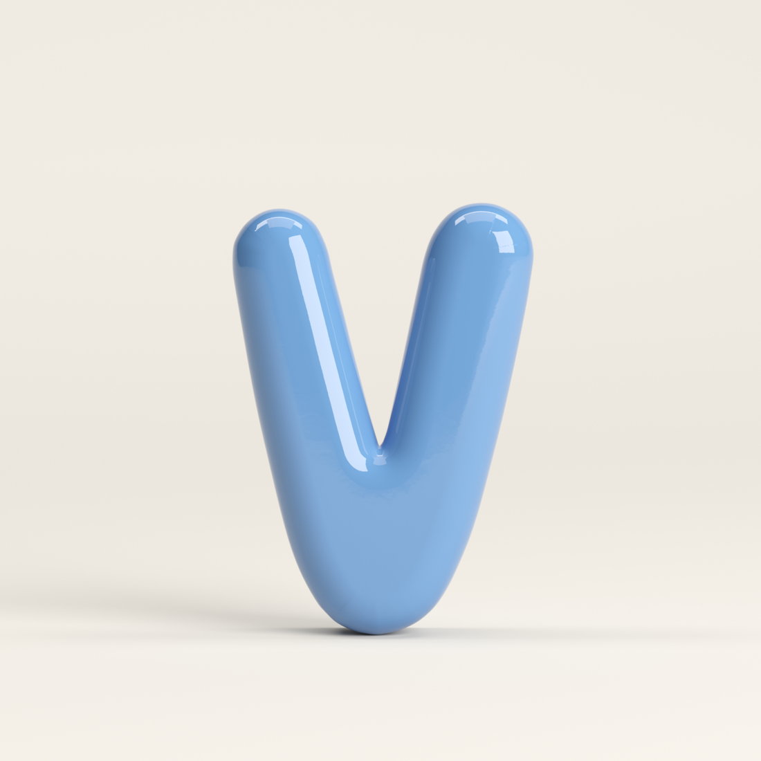 Letter V – handcrafted ceramic decor