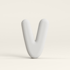 Letter V –  Unglazed ceramic decor