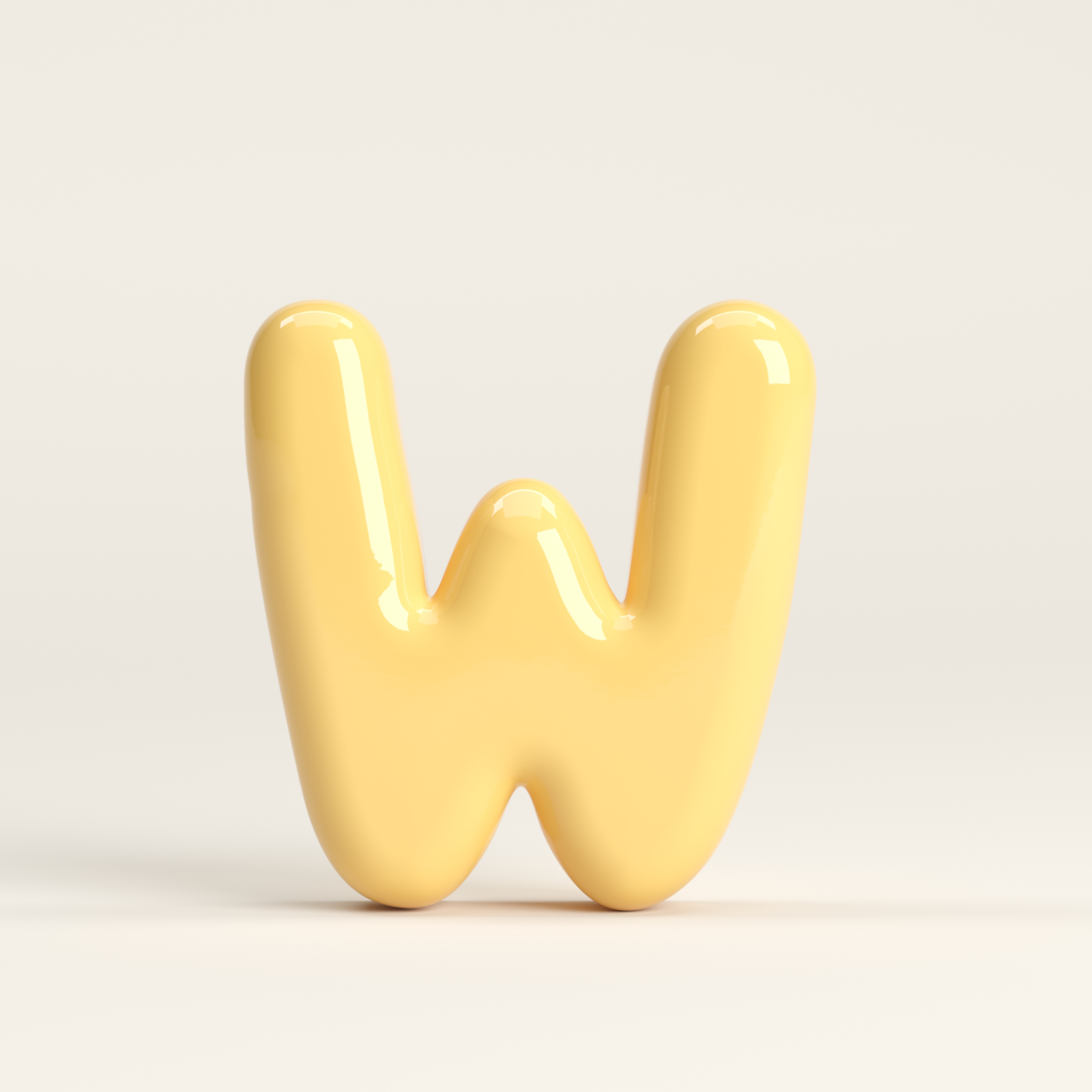 Letter W – handcrafted ceramic decor