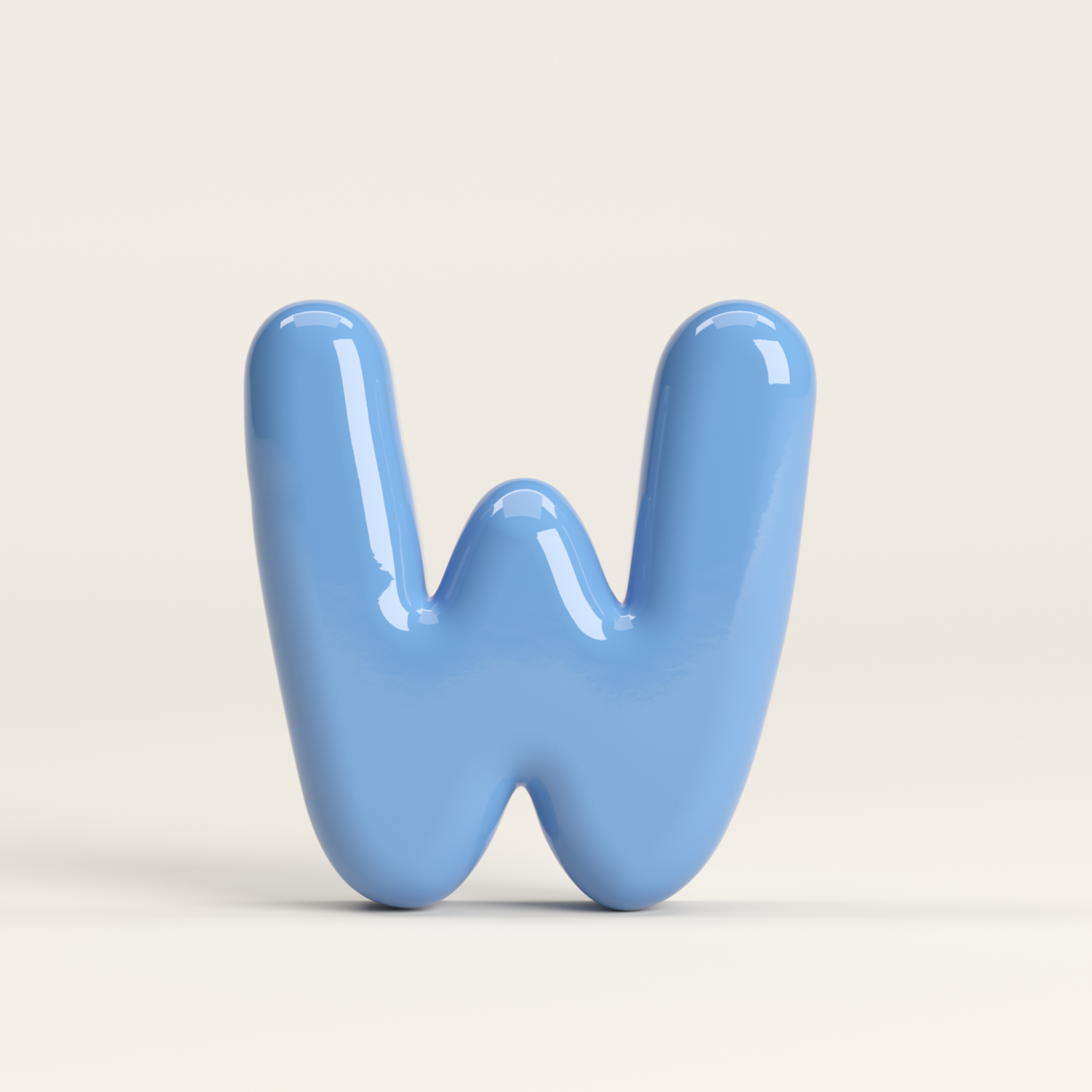 Letter W – handcrafted ceramic decor