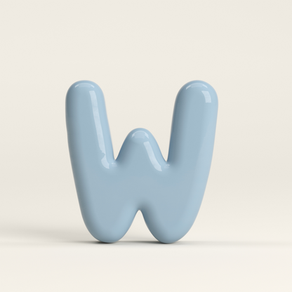 Letter W – handcrafted ceramic decor