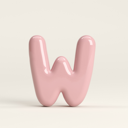 Letter W – handcrafted ceramic decor