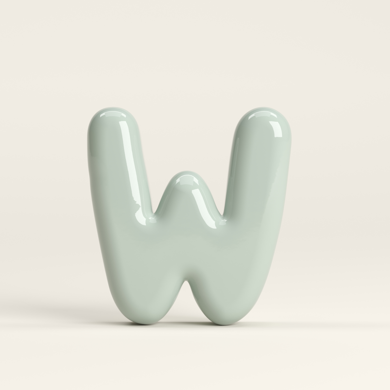Letter W – handcrafted ceramic decor