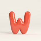 Letter W – handcrafted ceramic decor