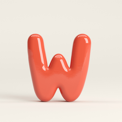 Letter W – handcrafted ceramic decor