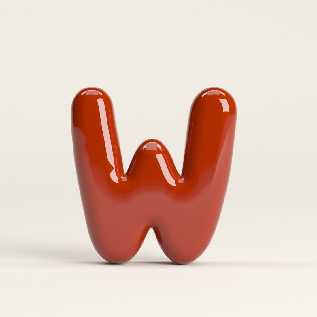 Letter W – handcrafted ceramic decor