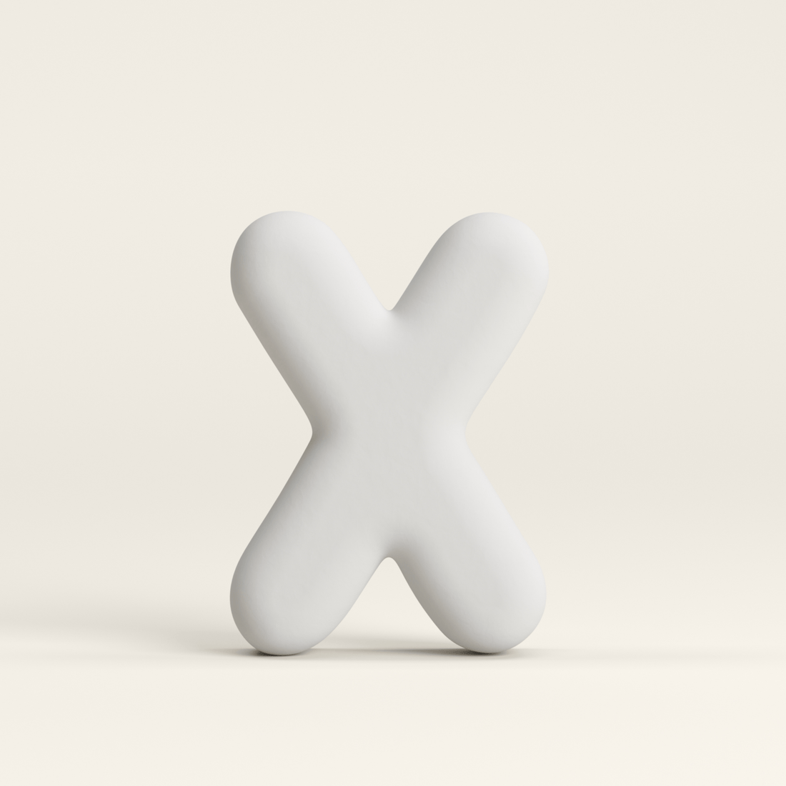 Letter X –  Unglazed ceramic decor