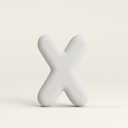 Letter X –  Unglazed ceramic decor