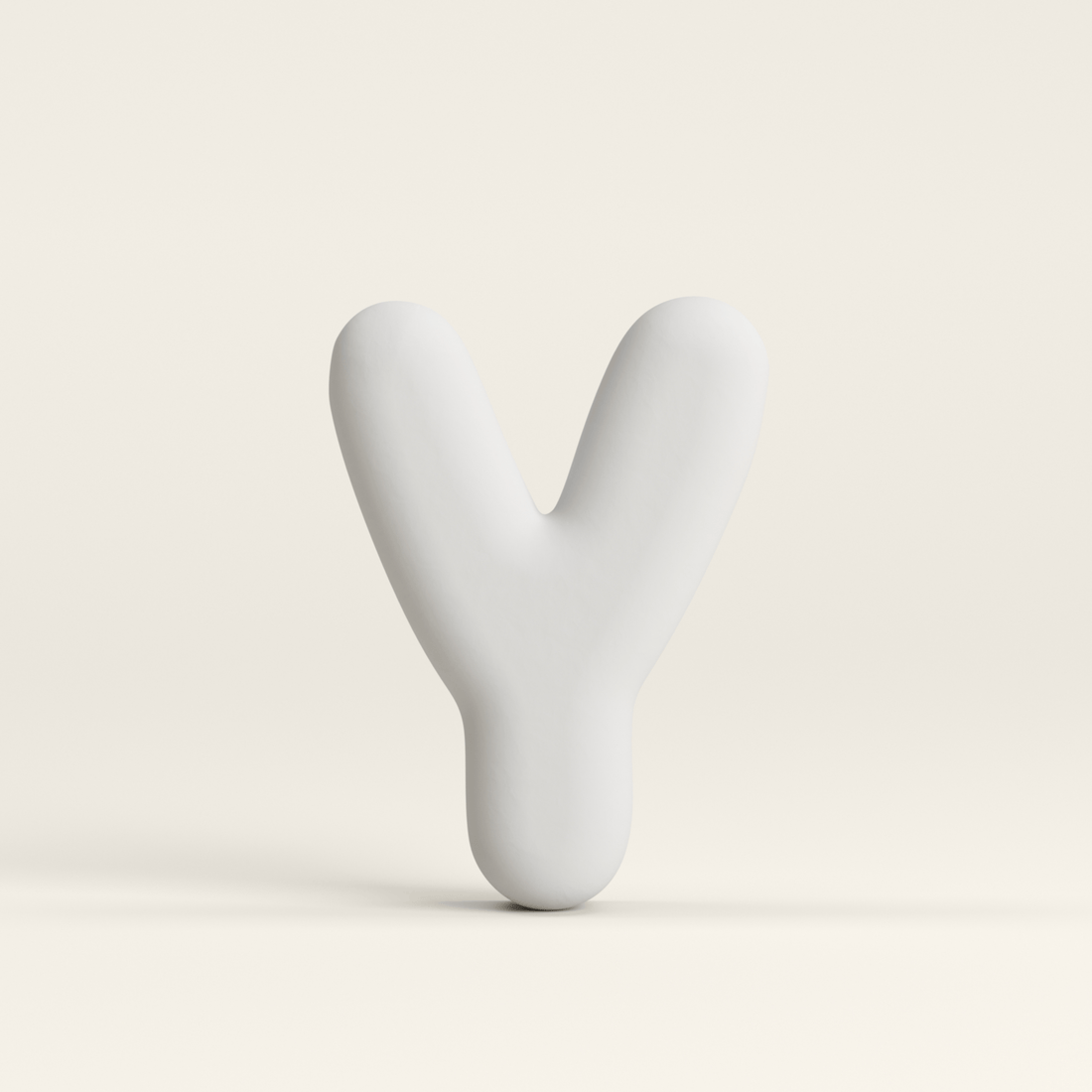 Letter Y –  Unglazed ceramic decor