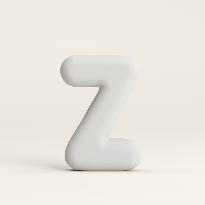 Letter Z –  Unglazed ceramic decor