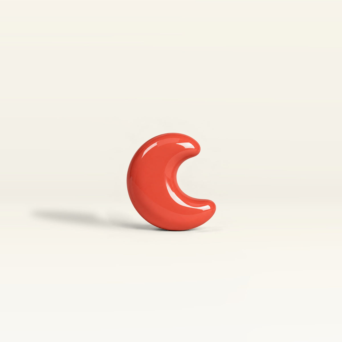Moon – handcrafted ceramic decor in Warm coral red