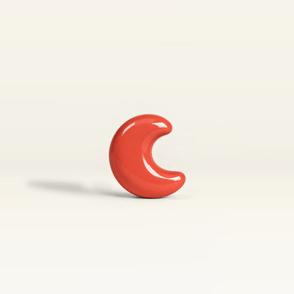 Moon – handcrafted ceramic decor in Warm coral red