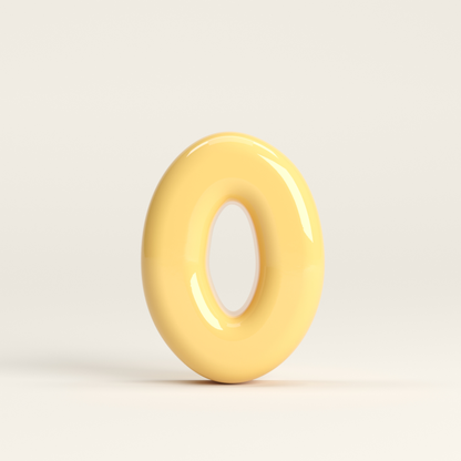 Number 0 – handcrafted ceramic decor