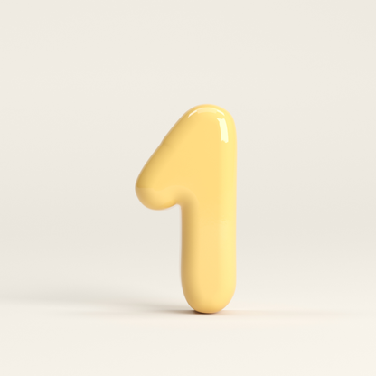 Number 1 – handcrafted ceramic decor