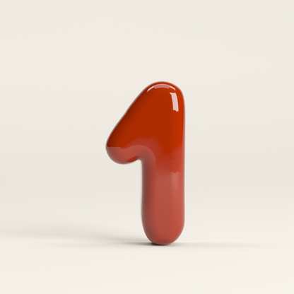 Number 1 – handcrafted ceramic decor