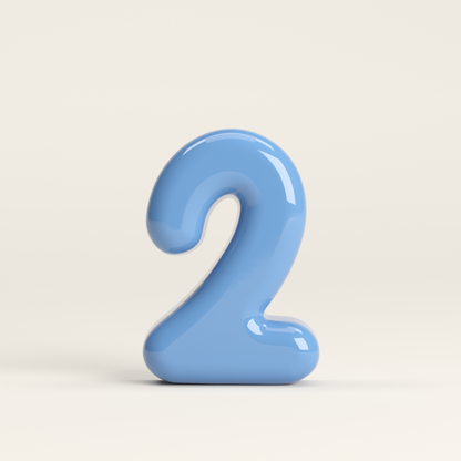 Number 2 – handcrafted ceramic decor