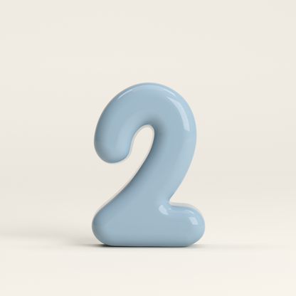 Number 2 – handcrafted ceramic decor
