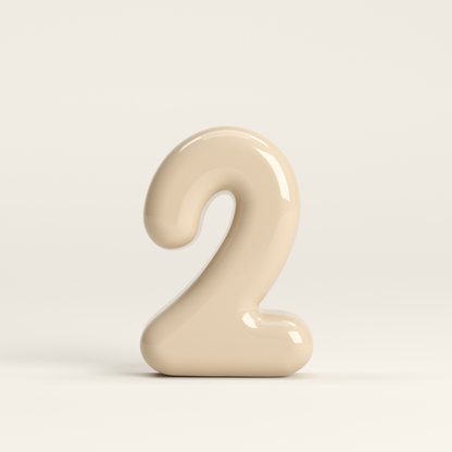 Number 2 – handcrafted ceramic decor