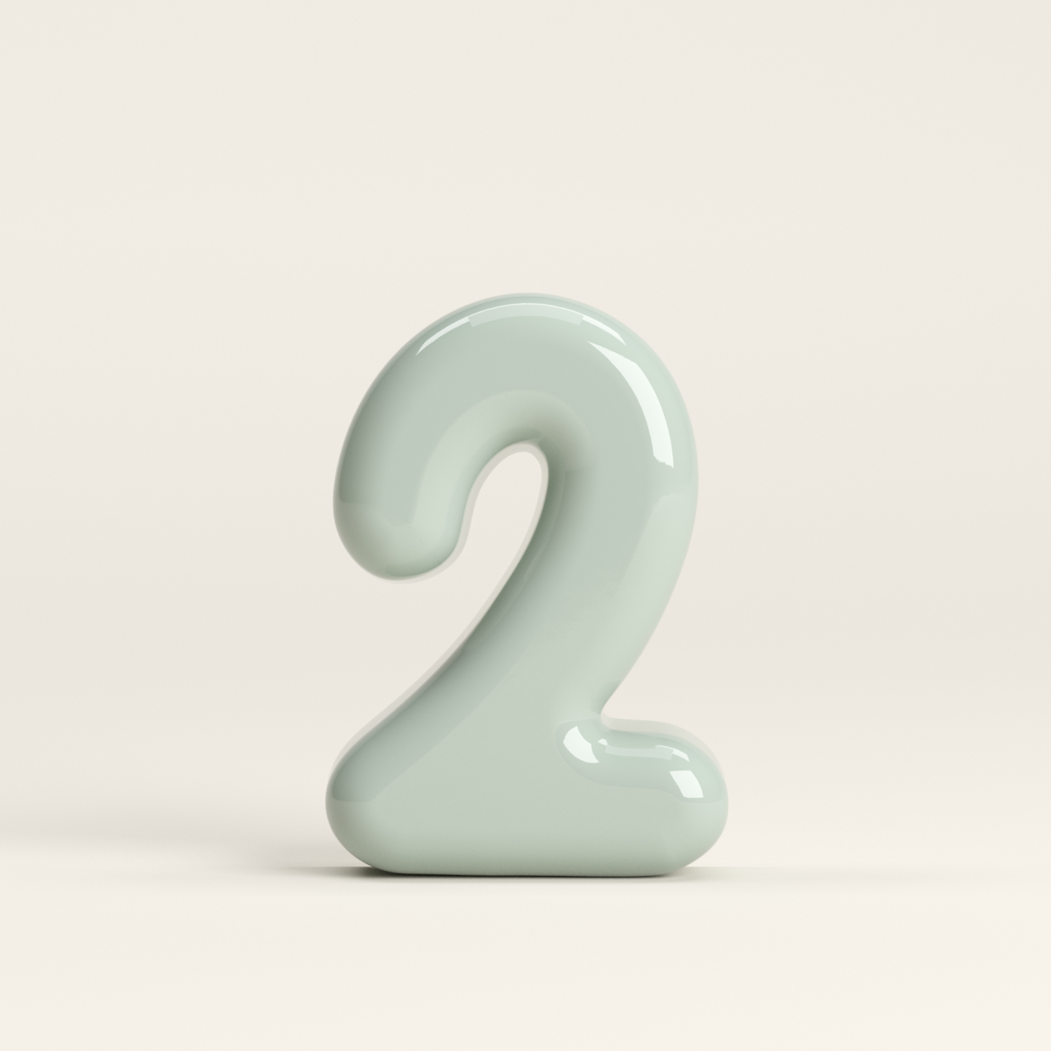 Number 2 – handcrafted ceramic decor