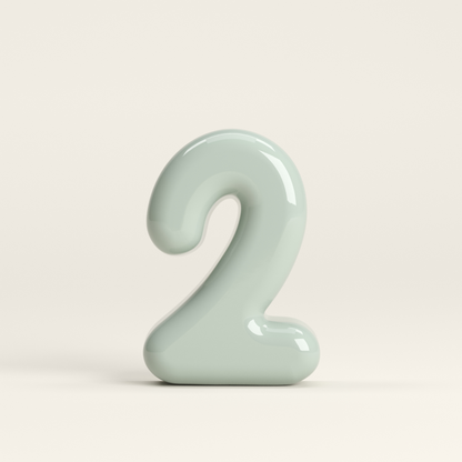 Number 2 – handcrafted ceramic decor