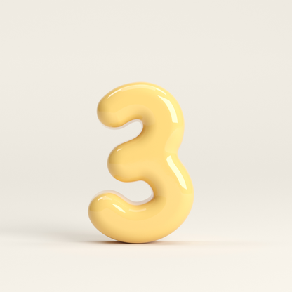 Number 3 – handcrafted ceramic decor