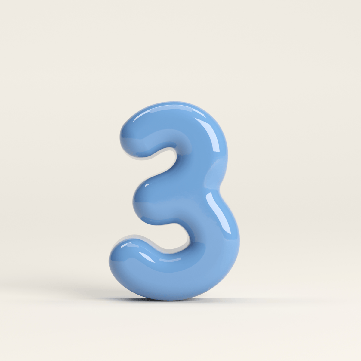 Number 3 – handcrafted ceramic decor