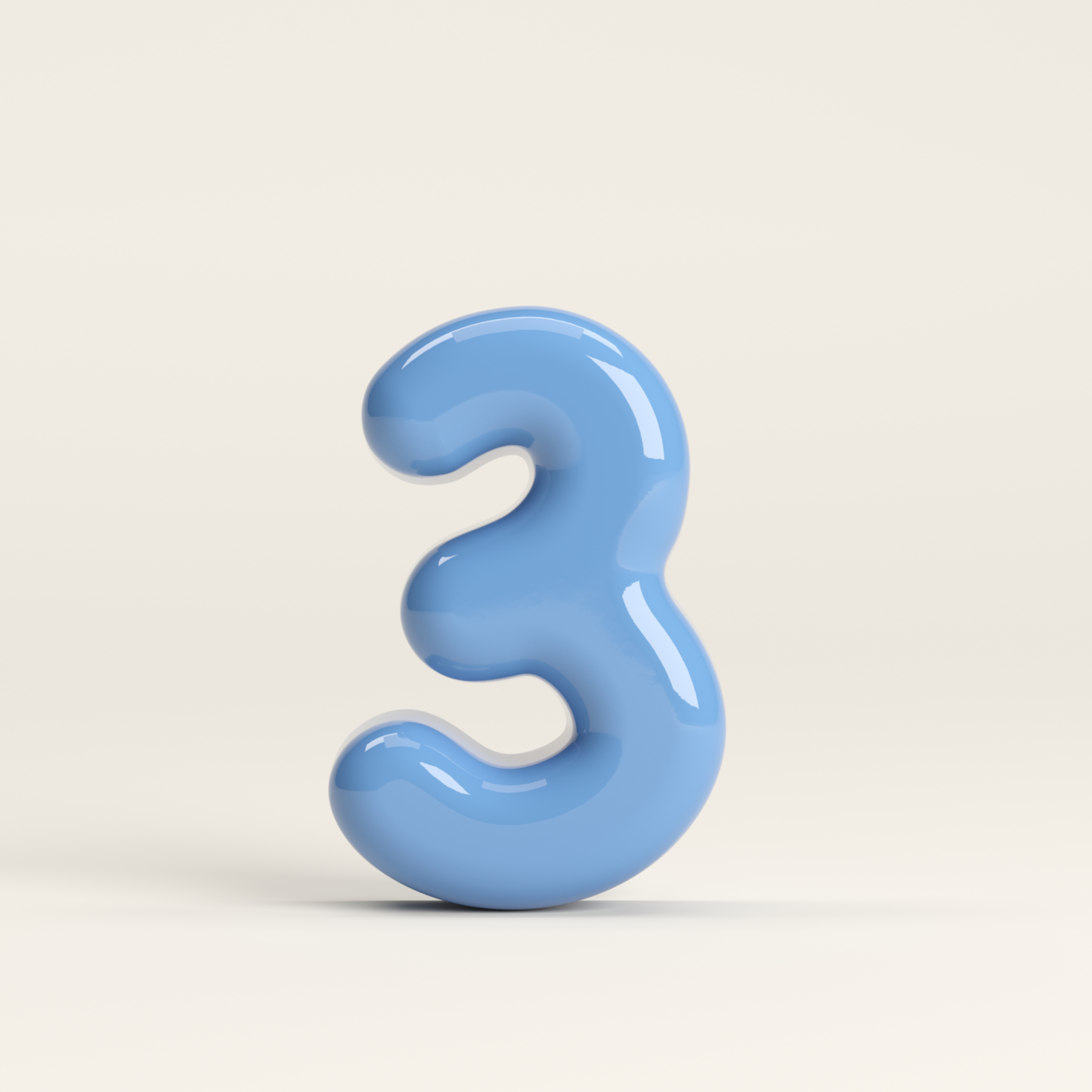 Number 3 – handcrafted ceramic decor