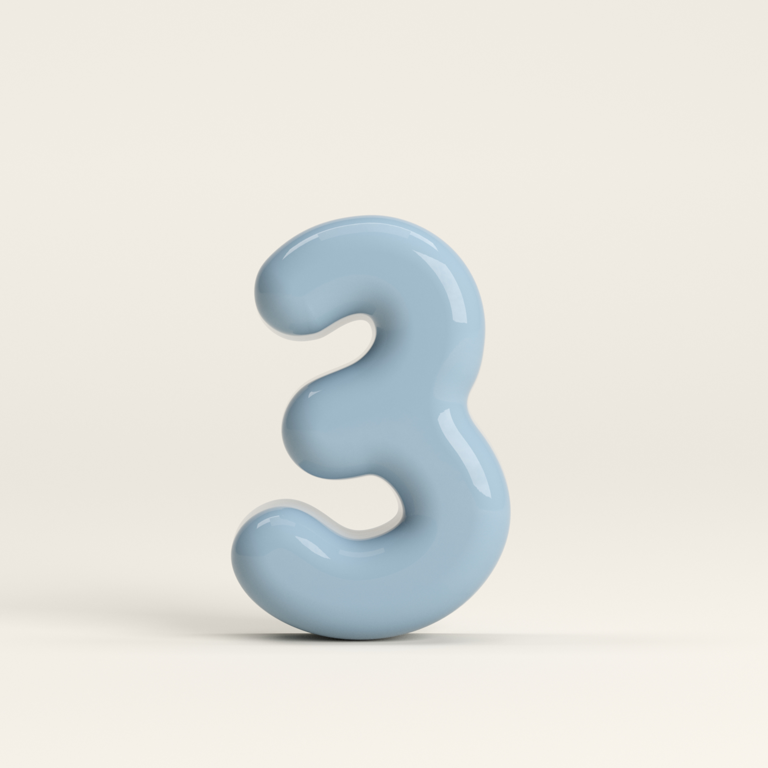 Number 3 – handcrafted ceramic decor