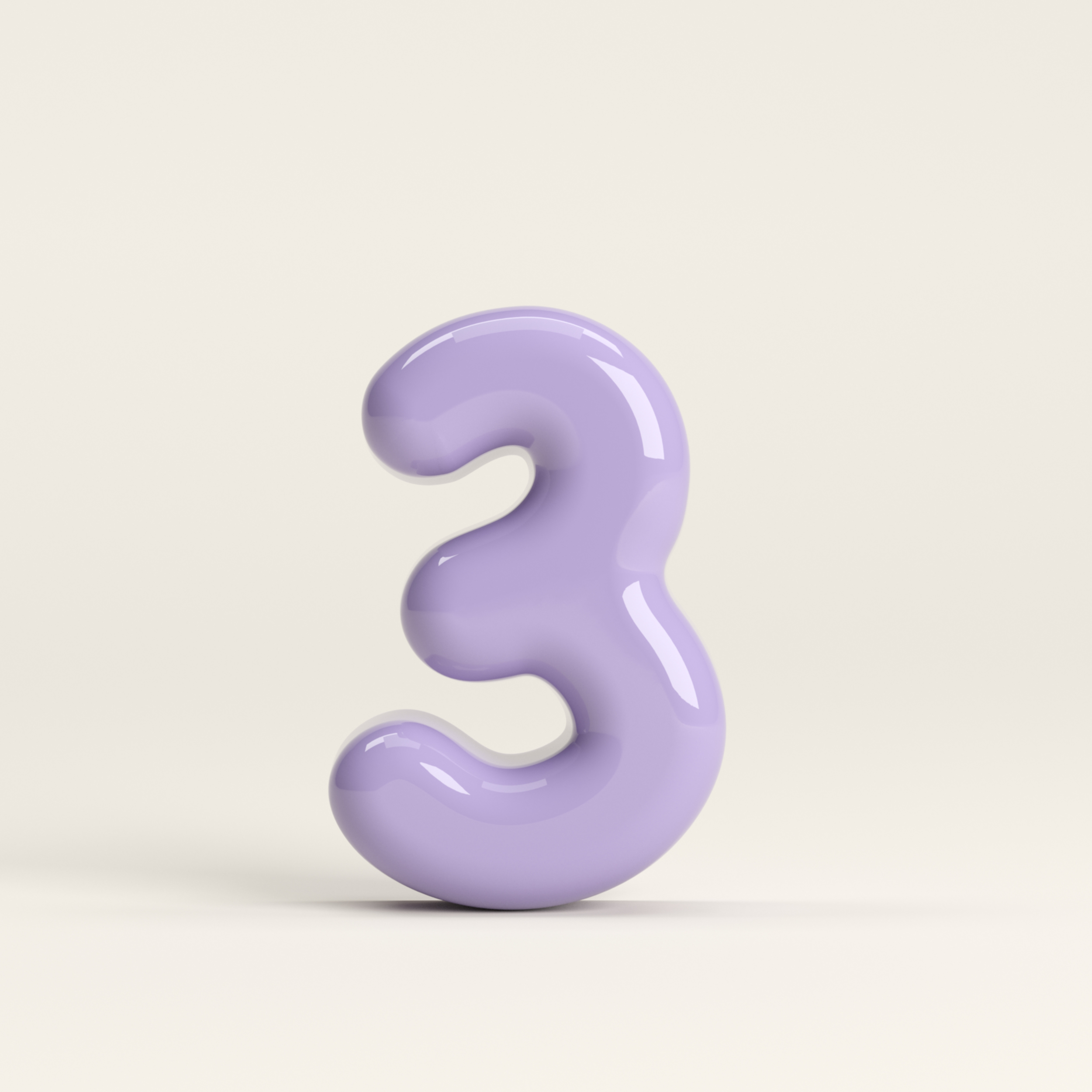 Number 3 – handcrafted ceramic decor