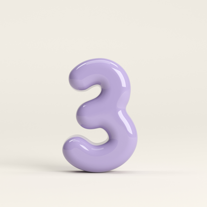 Number 3 – handcrafted ceramic decor