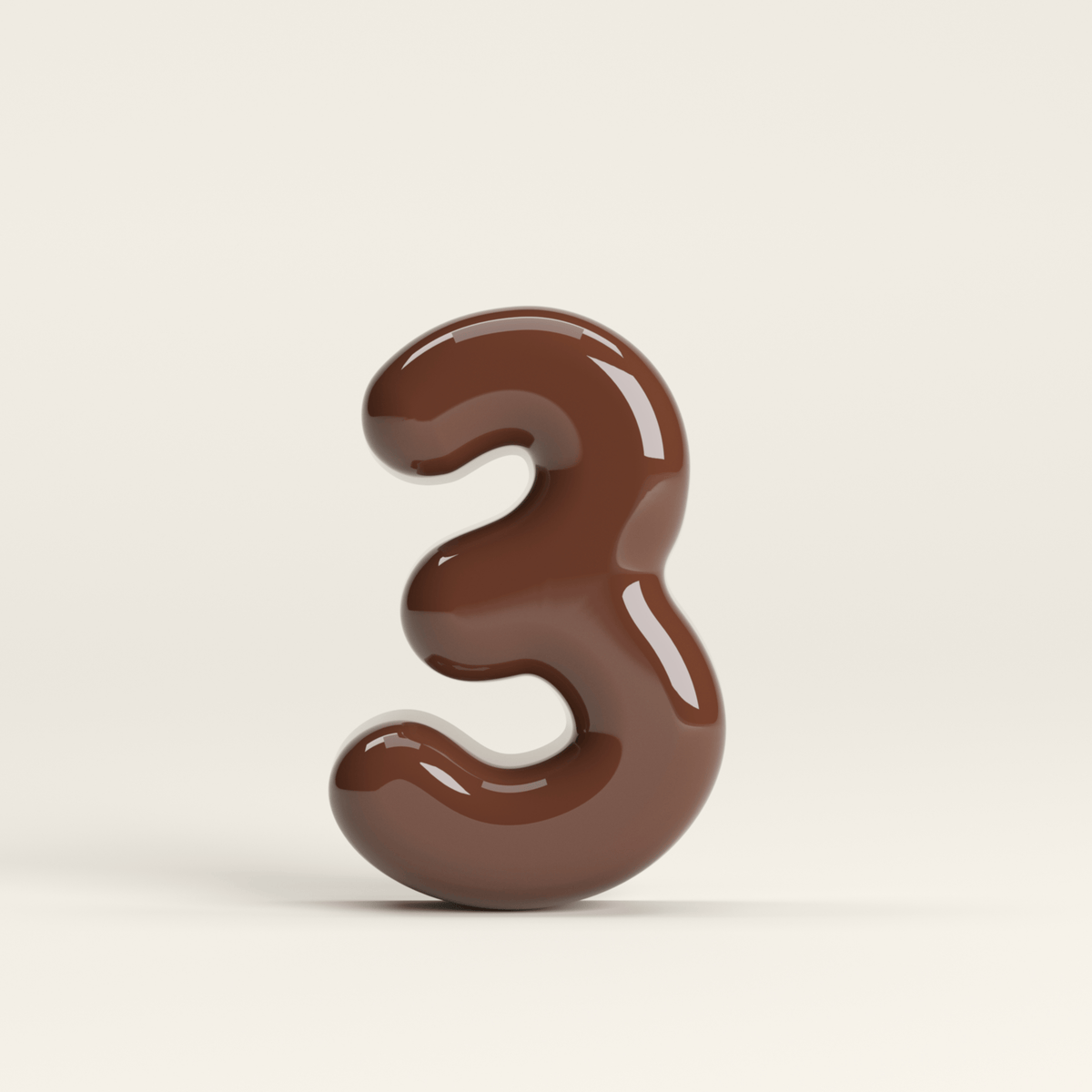 Number 3 – handcrafted ceramic decor