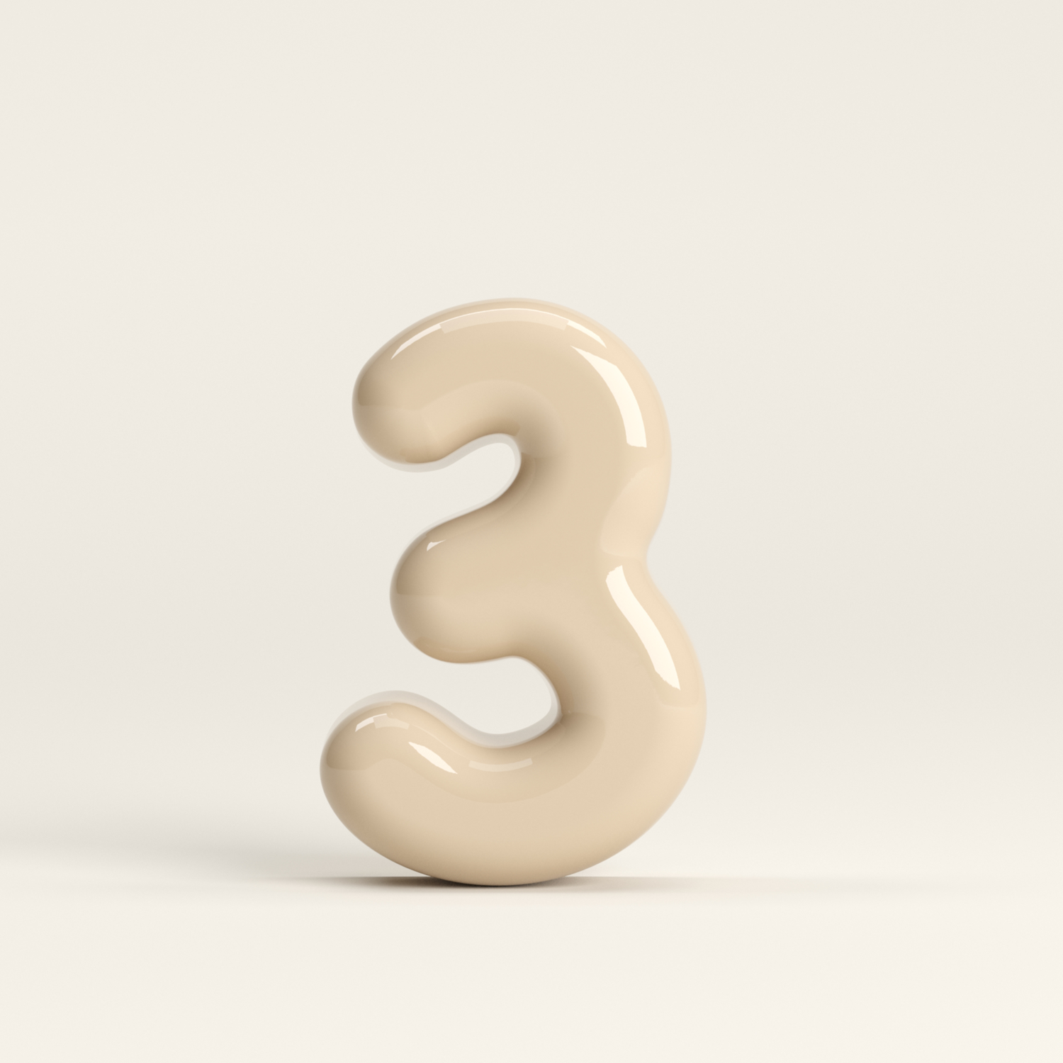 Number 3 – handcrafted ceramic decor