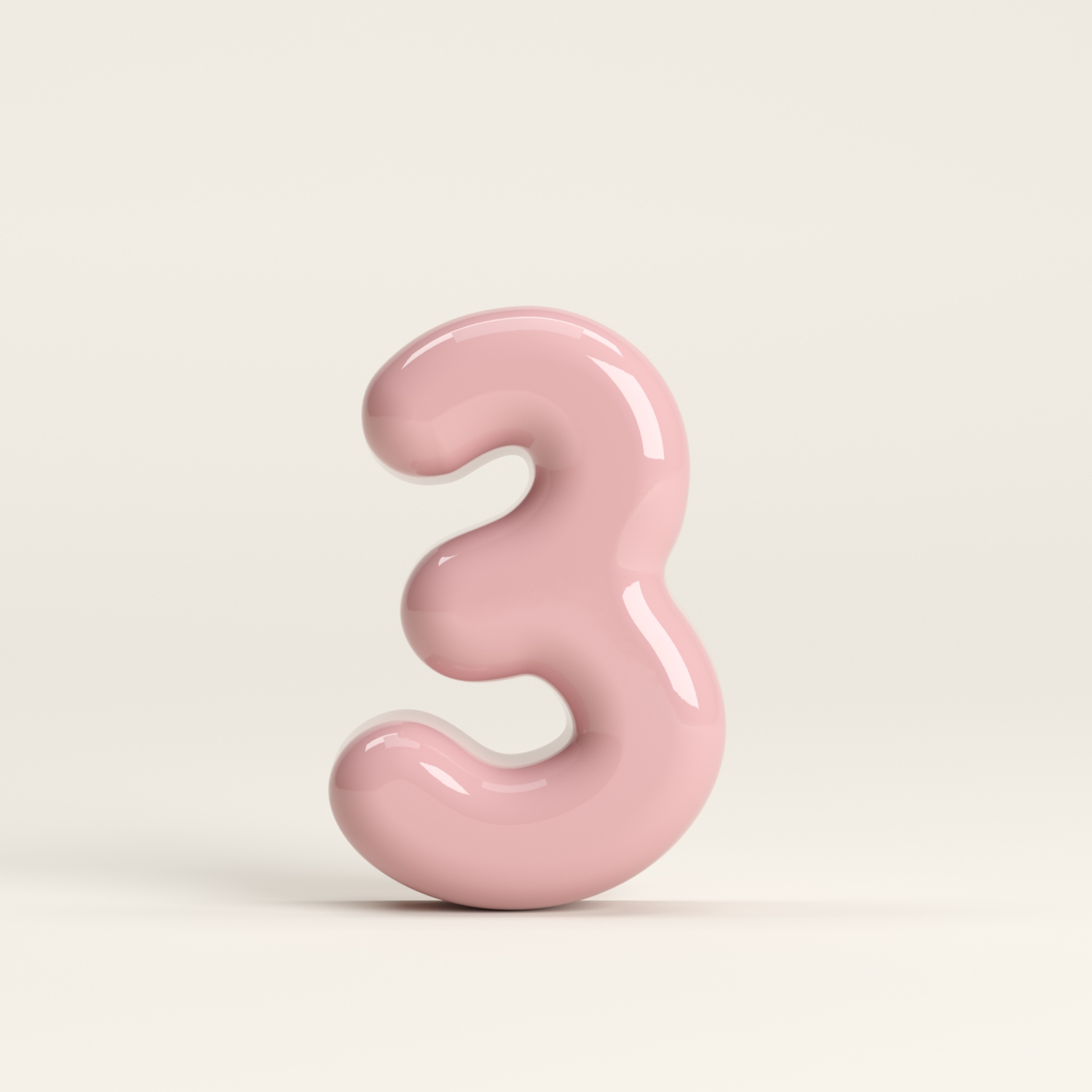 Number 3 – handcrafted ceramic decor