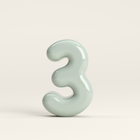 Number 3 – handcrafted ceramic decor