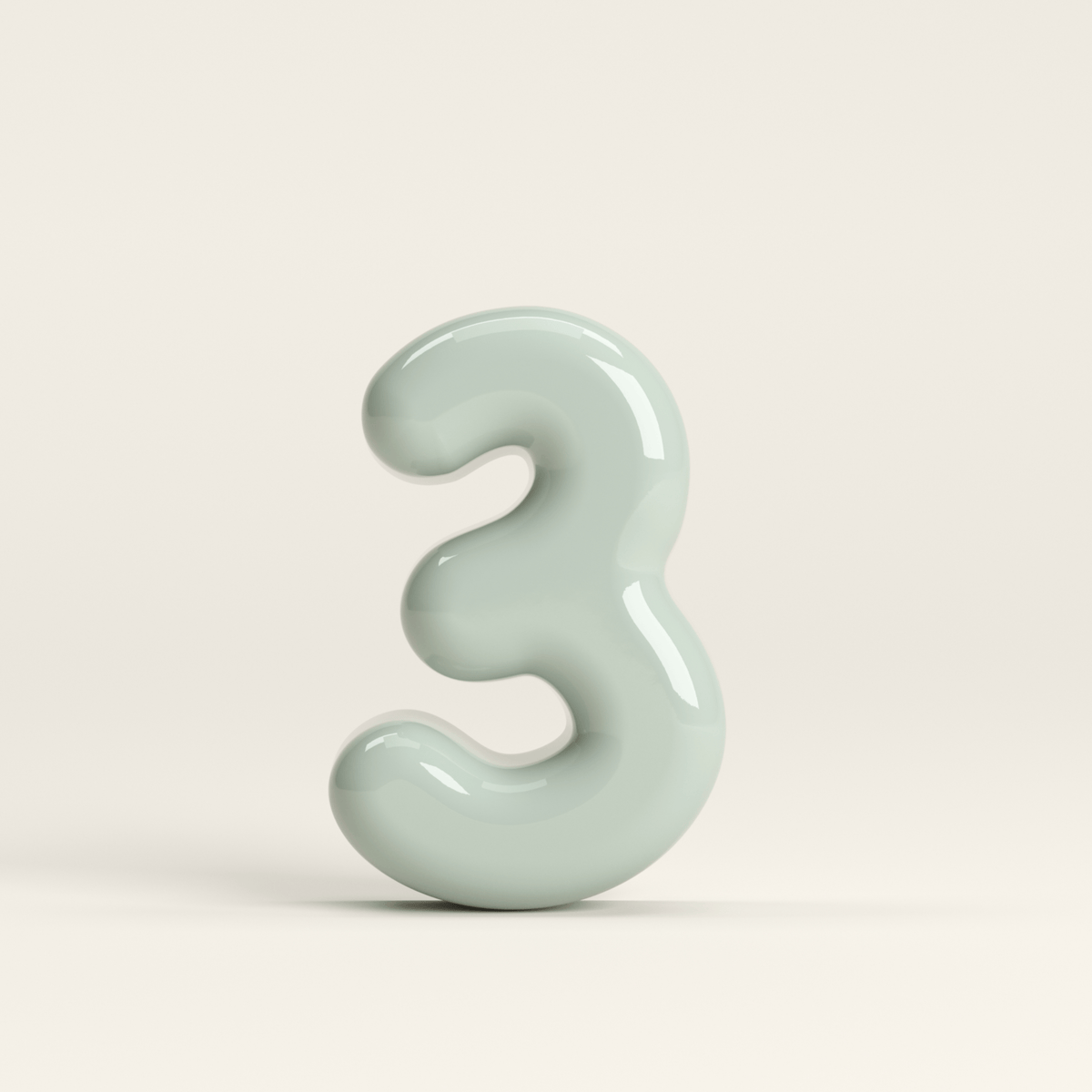 Number 3 – handcrafted ceramic decor