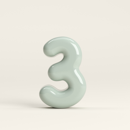 Number 3 – handcrafted ceramic decor